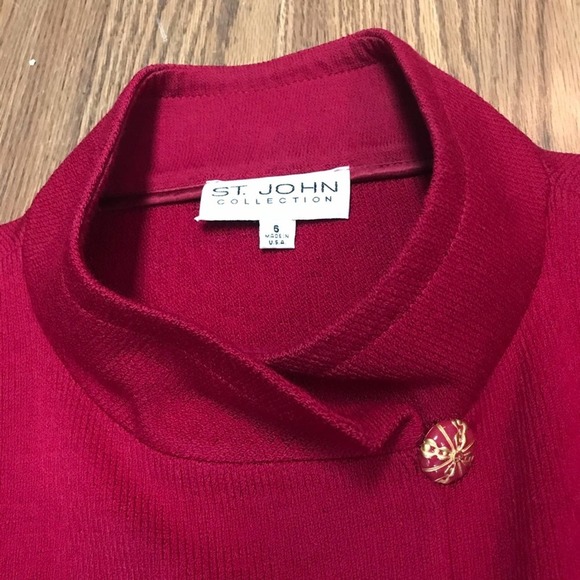 Red Women's Jacket by St. John - Picture 2 of 7